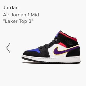 Lakers Nike Air Jordan 1 Mid SG OG Top 3 Size 6.5Y